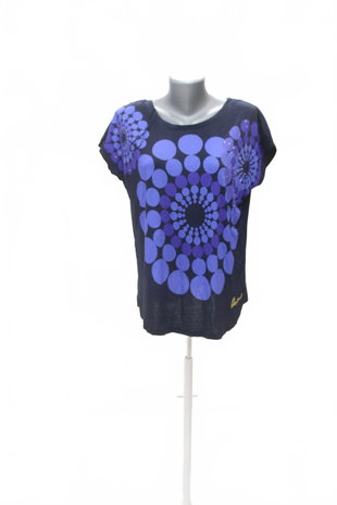 Damen -T-ShirtDesigualmit Aufdruck,farbeblau,größeL