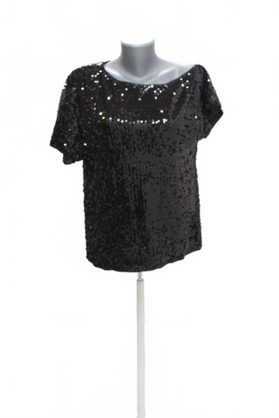 Damen -T-ShirtSheinohne Aufdruck,farbeschwarz,größe36