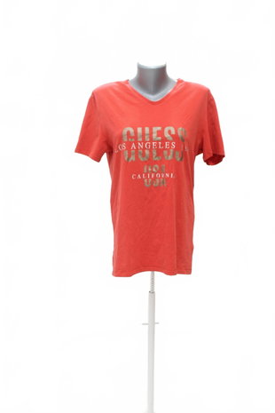 Damen -T-ShirtGuessmit Aufdruck,farberot,größeL
