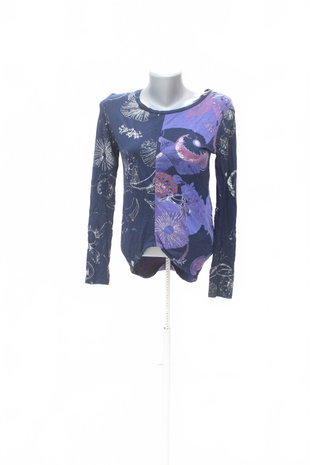 Damen -T-ShirtDesigualohne Aufdruck,farbegemustert,größeXS