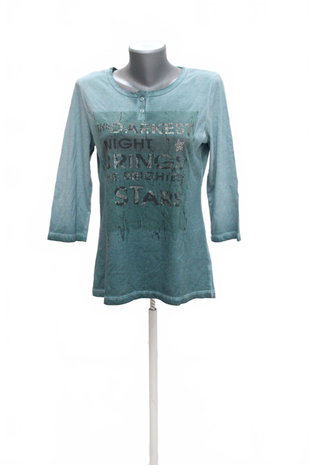 Damen -T-ShirtGenesismit Aufdruck,farbetůrkis,größeM