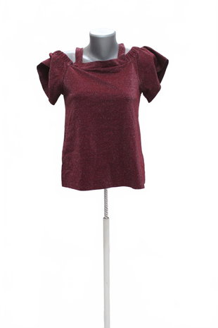 Damen -T-ShirtF&Fohne Aufdruck,farbebordo,größe40