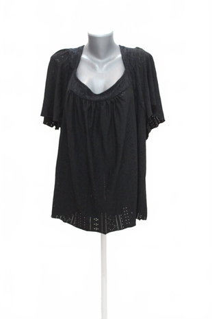 Damen -T-ShirtSheinohne Aufdruck,farbeschwarz,größe6XL