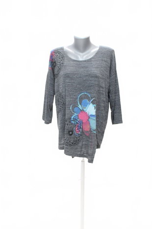 Damen -T-ShirtDesigualmit Aufdruck,farbegrau,größeM