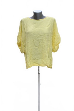Damen -T-ShirtSheinohne Aufdruck,farbegelb,größe44
