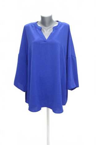 Damen -T-ShirtSheinohne Aufdruck,farbeblau,größe5XL