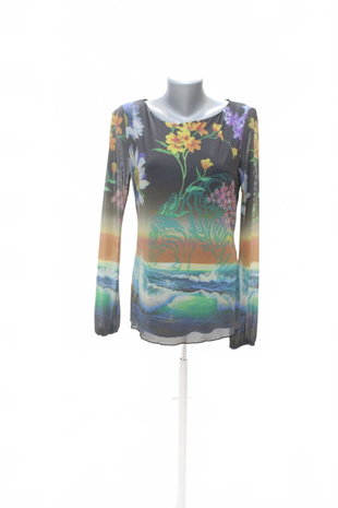 Damen -T-ShirtDesigualohne Aufdruck,farbegemustert,größeL
