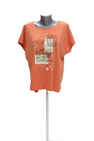 Damen -T-ShirtGenesismit Aufdruck,farbeorange,größeL