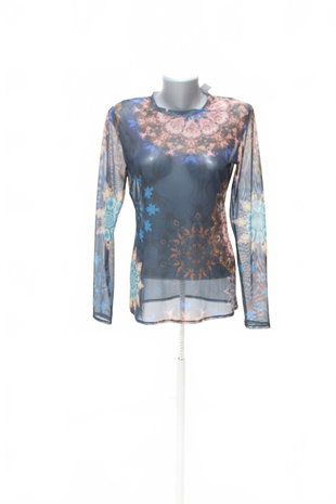 Damen -T-ShirtDesigualohne Aufdruck,farbegeblümt,größeM