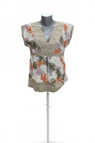 Damen -T-ShirtBlancheporteohne Aufdruck,farbegemustert,größe42