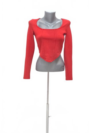Damen -T-ShirtSheinohne Aufdruck,farberot,größeS