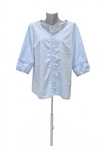 Damen -T-ShirtSheinohne Aufdruck,farbeblau,größeXL