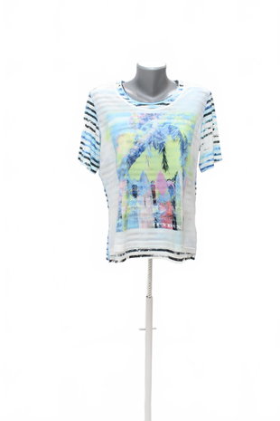 Damen -T-ShirtFrank Walderohne Aufdruck,farbegestreift,größeM