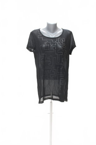 Damen -T-ShirtTaifunmit Aufdruck,farbeschwarz,größeL