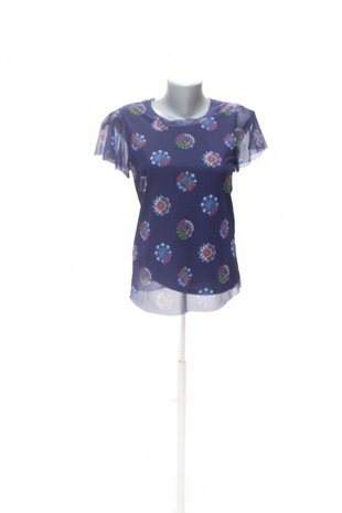 Damen -T-ShirtDesigualohne Aufdruck,farbegemustert,größeXS