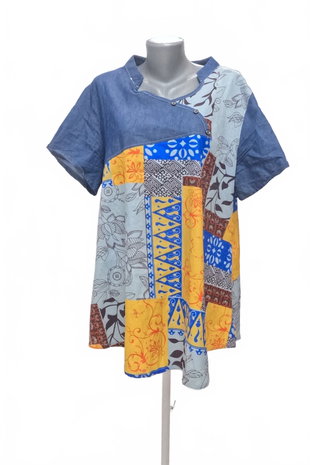 Damen -T-ShirtGenesisohne Aufdruck,farbegemustert,größe2XL