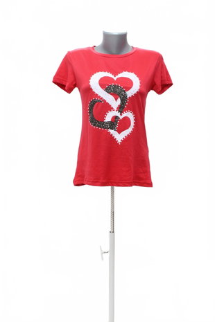 Damen -T-ShirtSheinmit Aufdruck,farbegemustert,größeXS