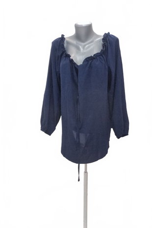 Damen -T-ShirtSheinohne Aufdruck,farbeblau,größe3XL