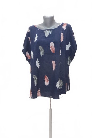 Damen -T-ShirtSheinohne Aufdruck,farbegemustert,größe2XL