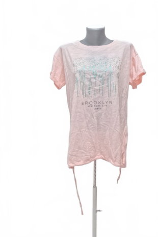 Damen -T-ShirtBentermit Aufdruck,farberute,größe2XL