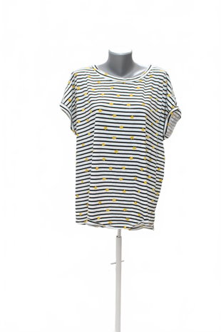 Damen -T-ShirtF&Fohne Aufdruck,farbegestreift,größe50