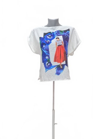Damen -T-ShirtZaraohne Aufdruck,farbegemustert,größeS