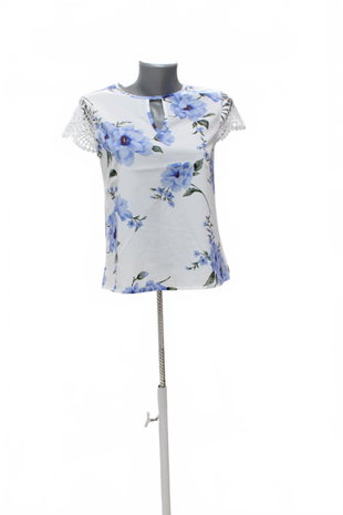 Damen -T-ShirtSheinohne Aufdruck,farbegeblümt,größe34