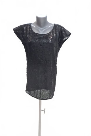 Damen -T-ShirtCrazy Worldohne Aufdruck,farbeschwarz,größeXS