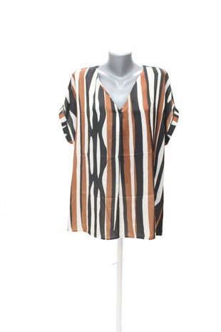 Damen -T-ShirtTaifunohne Aufdruck,farbegestreift,größe3XL