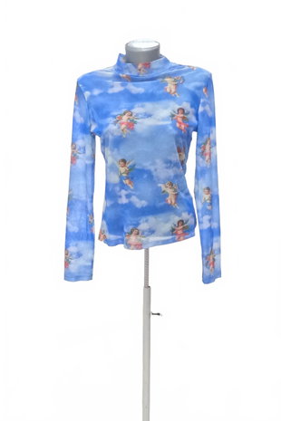 Damen -T-ShirtSheinohne Aufdruck,farbegemustert,größeL