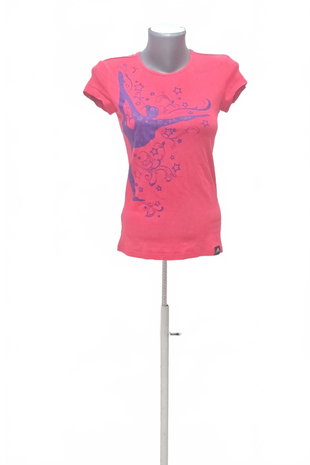 Damen -T-ShirtAdidasmit Aufdruck,farberute,größeXS