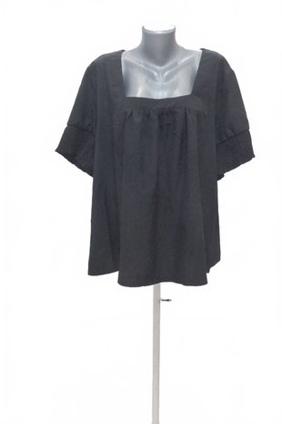 Damen -T-ShirtSheinohne Aufdruck,farbeschwarz,größe3XL