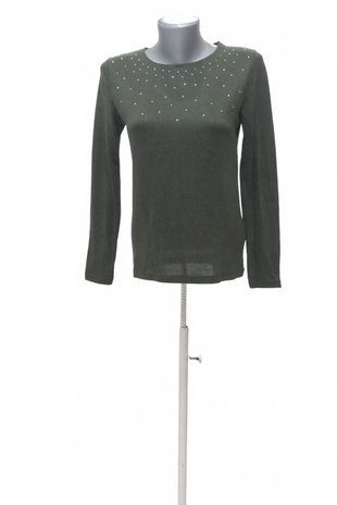 Damen -T-ShirtEsmaraohne Aufdruck,farbekhaki,größeXS