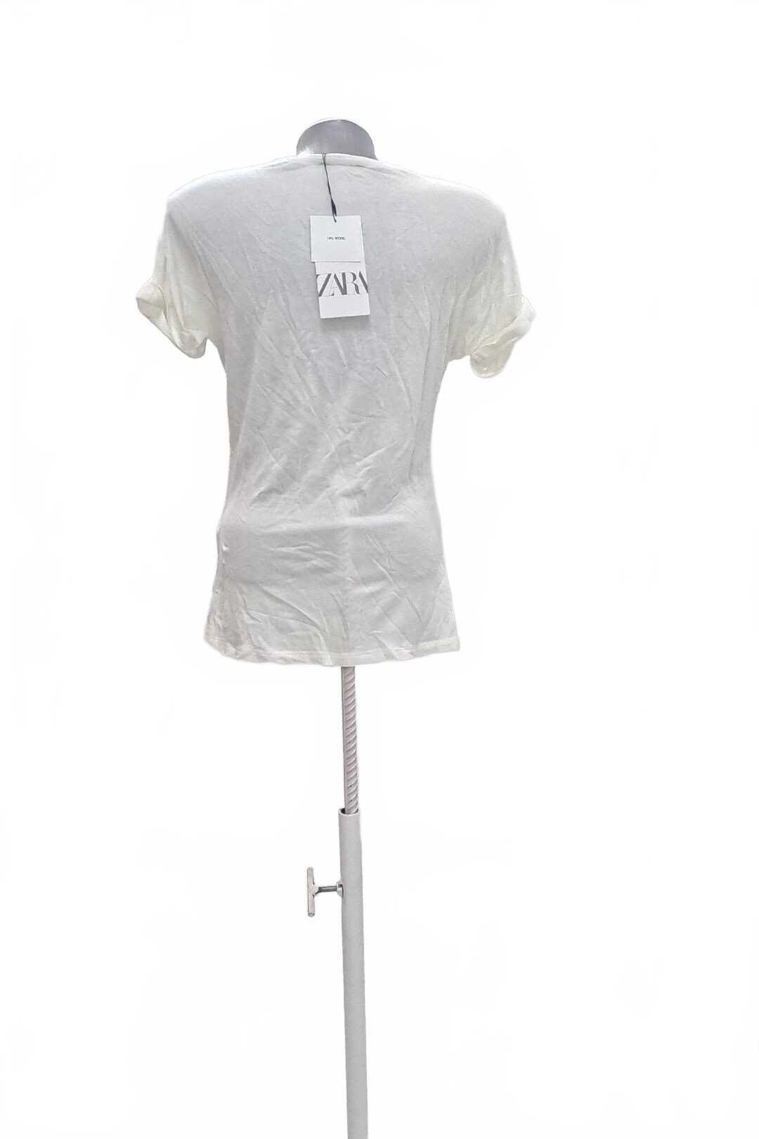 Damen -T-ShirtZaraohne Aufdruck,farbeweiss,größeM