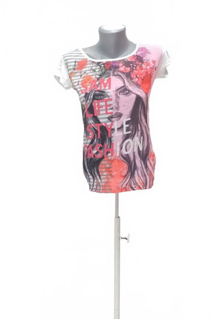 Damen -T-ShirtSam 73mit Aufdruck,farbeweiss,größe2XS
