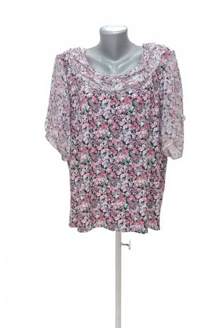 Damen -T-ShirtGenesisohne Aufdruck,farbegeblümt,größe3XL