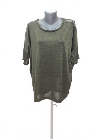 Damen -T-ShirtGenesisohne Aufdruck,farbekhaki,größe2XL