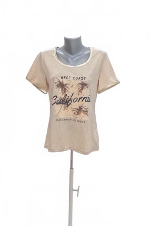 Damen -T-ShirtGenesismit Aufdruck,farbebeige,größeL
