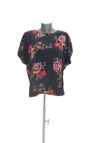 Damen -T-ShirtSheinohne Aufdruck,farbegeblümt,größeXL