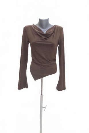 Damen -T-ShirtSheinohne Aufdruck,farbebraun,größeM