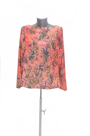 Damen -T-ShirtLindexohne Aufdruck,farbegeblümt,größeS
