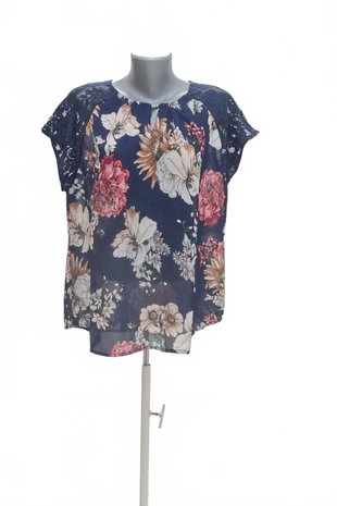 Damen -T-ShirtGenesisohne Aufdruck,farbegeblümt,größe2XL