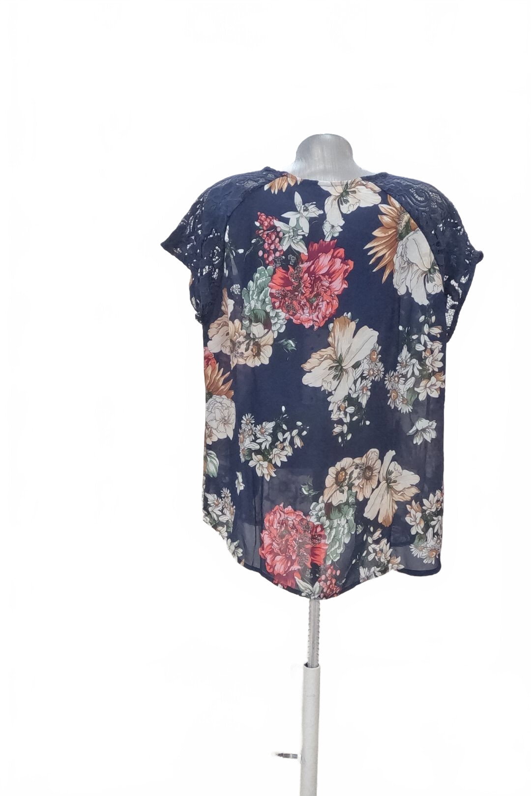 Damen -T-ShirtGenesisohne Aufdruck,farbegeblümt,größe2XL