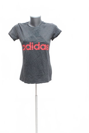 Damen -T-ShirtAdidasmit Aufdruck,farbegrau,größeS