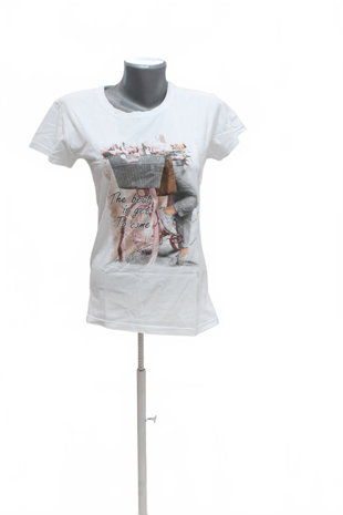Damen -T-ShirtGenesismit Aufdruck,farbeweiss,größeL