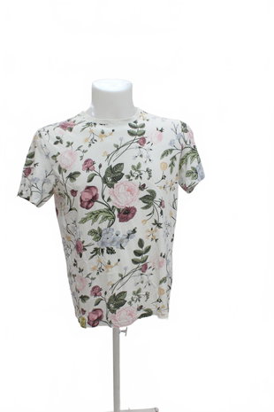 Herren-T-Shirt Sinsay ohne Aufdruck, Farbe geblümt, Größe S