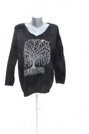 Damen -T-ShirtGenesisohne Aufdruck,farbeschwarz,größe2XL