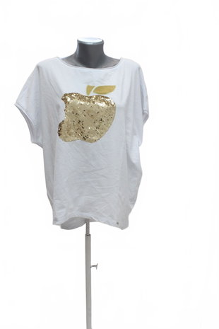 Damen -T-ShirtGenesismit Aufdruck,farbeweiss,größeL