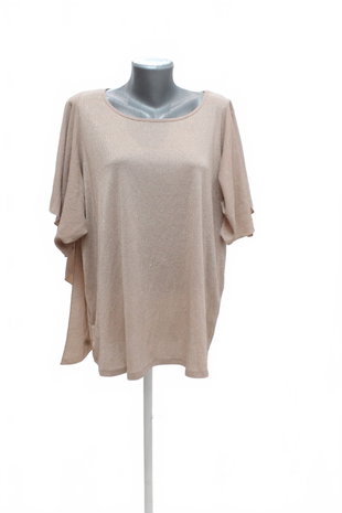 Damen -T-ShirtOvsohne Aufdruck,farbebeige,größe54