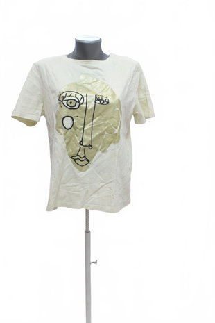 Damen -T-ShirtZaramit Aufdruck,farbebeige,größeL